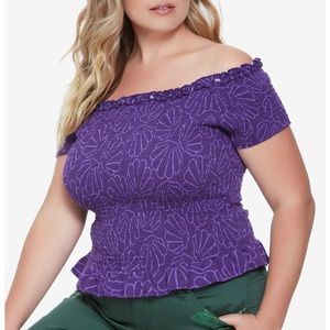 Her Universe Destination Disney The Little Mermaid Ariel Smocked Shell Top